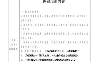物业保安班长培训内容有哪些重点？