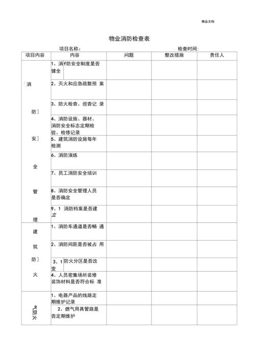 物业消防安全检查表格怎么填才规范?-第2张图片-德高鼎泰便民中心 物业消防安全检查表格怎么填才规范?-第2张图片-德高鼎泰便民中心
